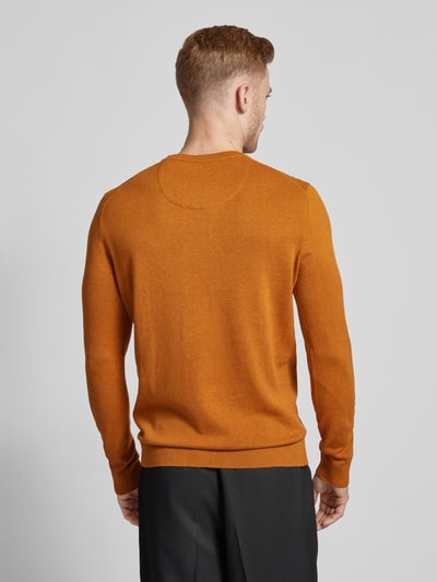 Tom Tailor Pullover mit Rundhalsausschnitt aus reiner Baumwolle Dunkelgelb 5