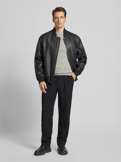 MCNEAL Regular fit gebreide pullover van pure wol Middengrijs gemêleerd - 1