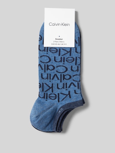 CK Calvin Klein Socken mit Label-Print im 2er-Pack Blau Melange 3