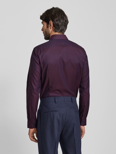 Jake*s Super Slim Fit Business-Hemd mit Kentkragen Aubergine 5