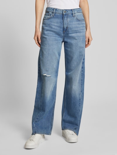 BOSS Wide Leg Jeans im Destroyed-Look Modell 'CROSSROAD SUPER' Hellblau 4