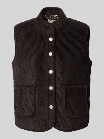 LOLLYS LAUNDRY Regular fit gilet in ribcordlook, model 'Cairo' Donkerbruin - 2