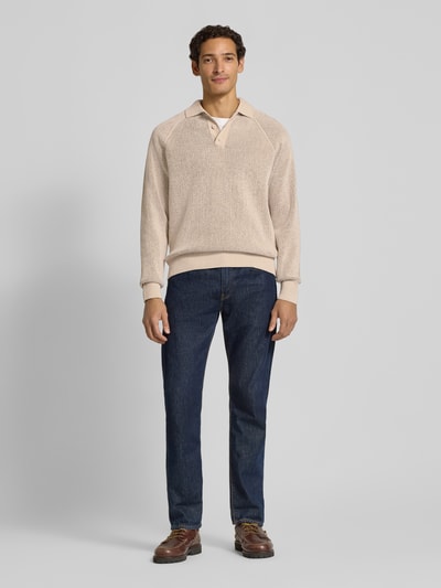 Jake*s Studio Men Regular Fit Pullover mit Polokragen Beige 1