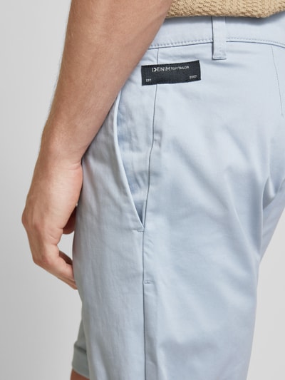 Tom Tailor Denim Slim Fit Chino-Shorts in unifarbenem Design Hellblau 3