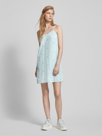 Pieces Mini-jurk in kreuklook, model 'MAYA' Lichtblauw - 1