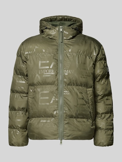 EA7 Emporio Armani Regular fit gewatteerd jack met all-over logoprint, model 'MOUNTAIN' Leem - 2
