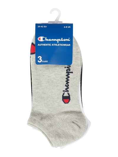 CHAMPION Sneakersocken mit Label-Detail im 3er-Pack Modell 'Sneaker Sock' Mittelgrau Melange 2