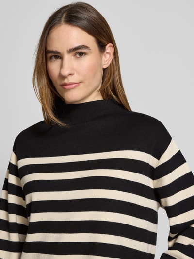 Jake*s Collection Strickpullover mit geripptem Stehkragen Black 3