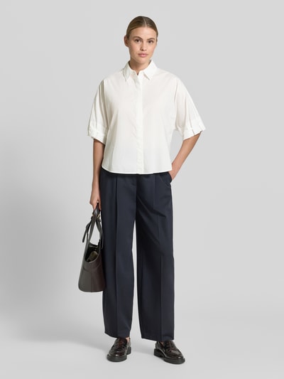 OPUS relaxed fit blouse met verdekte knoopsluiting model 'Finoa' Offwhite - 1