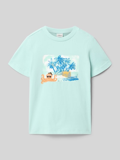 s.Oliver RED LABEL regular fit T-shirt met katoenbestanddeel Mintgroen - 1