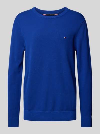 Tommy Hilfiger Gebreide pullover met logostitching Koningsblauw - 2