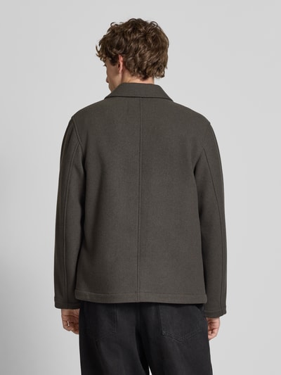 Marc O'Polo Denim Regular Fit Wolljacke mit Umlegekragen Dunkelbraun 5