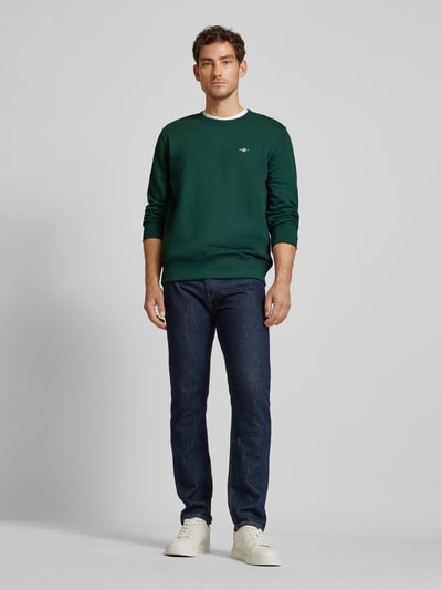 Gant Sweatshirt mit  Label-Stitching Modell 'SHIELD' Dunkelgruen 1