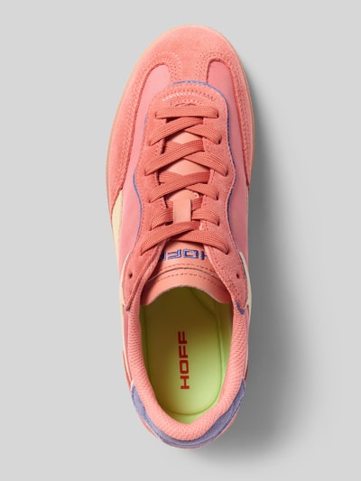 Produktfoto, Sneaker aus Leder-Mix Modell 'Park' von HOFF in Rosa mit abgerundeter Passform, Schnürverschluss, glatte Sohle, Damen, Absatzhöhe 3 cm, Schafthöhe 7 cm, Schaftweite 6 cm