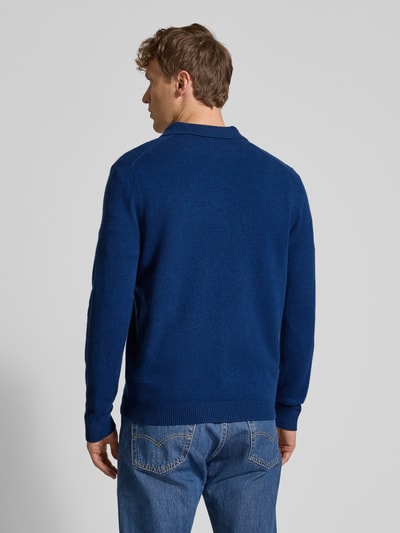 Christian Berg Men Gebreide pullover van puur kasjmier Marineblauw gemêleerd - 5