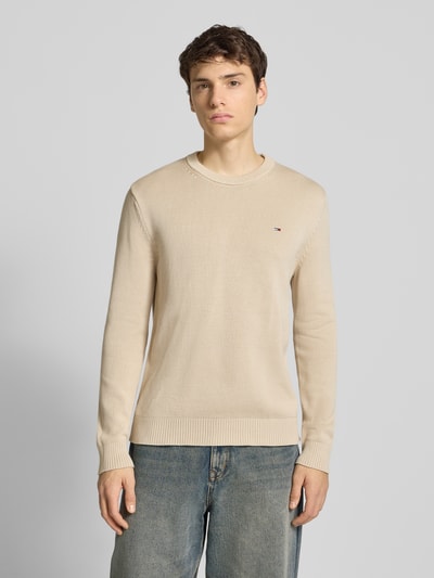 Tommy Jeans Regular fit gebreide pullover van zuiver katoen Beige - 4