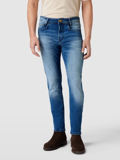 MAC Regular fit jeans met knoopsluiting, model 'ARNE PIPE' Blauw - 4