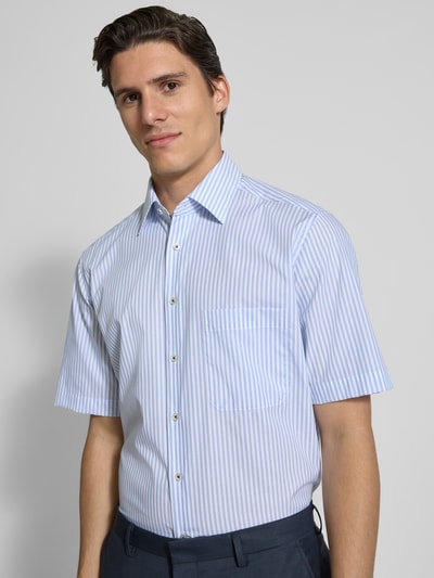 ETERNA Comfort Fit Kurzarmhemd mit Knopfleiste Bleu 3