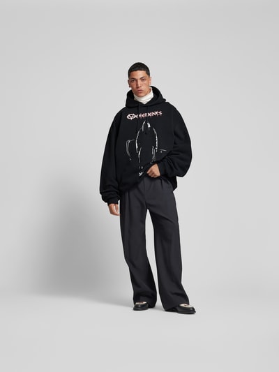 VETEMENTS Hoodie mit Label-Print Black 1