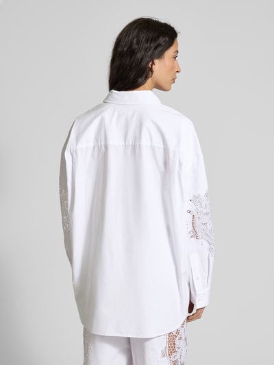 Essentiel Antwerp Oversized overhemdblouse met kant, model 'Hoofd' Wit - 5