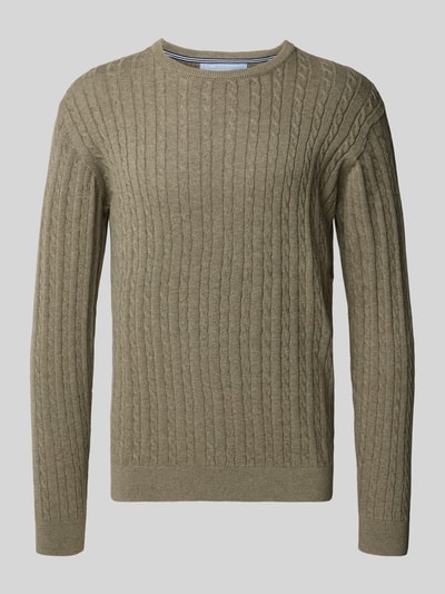 Lindbergh Strickpullover mit gerippten Abschlüssen Khaki 2