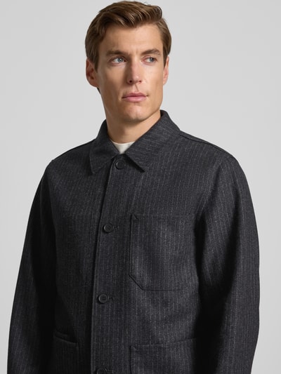 SELECTED HOMME Regular Fit Hemdjacke aus Woll-Mix mit Reverskragen Mittelgrau Melange 3