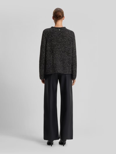 HUGO Pullover aus Wolle Alpaka mit Struktur-Strick Black 5