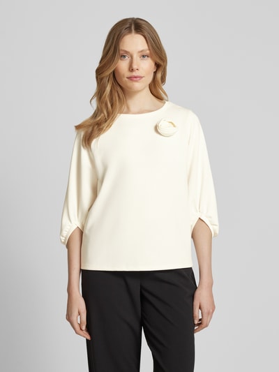 More & More Sweatshirt met broderie anglaise Offwhite - 4