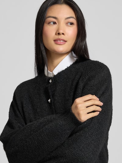 FREE/QUENT Strickjacke mit Rundhalsausschnitt Modell 'Luisa' Black 3