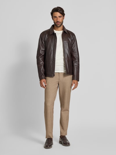 Brax Spodnie materiałowe o kroju slim fit z kieszeniami z tyłu model ‘Phil’ Beżowy 1