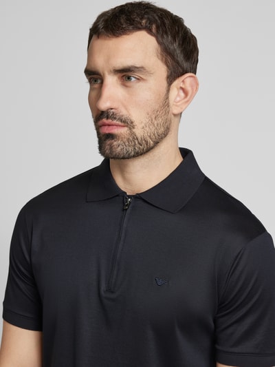 Emporio Armani Regular Fit Poloshirt mit Logo-Badge Marine 3