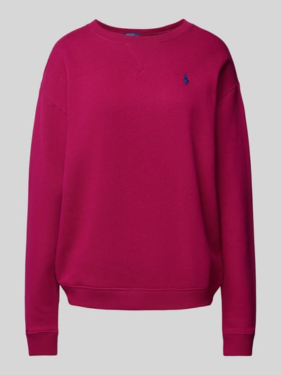 Polo Ralph Lauren Sweatshirt mit überschnittenen Schultern Fuchsia 1