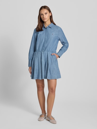 Tommy Jeans Tailliertes Freizeitkleid aus reiner Baumwolle Hellblau 1
