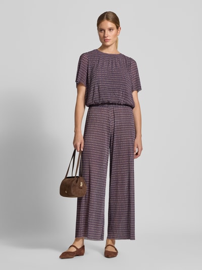 Rich & Royal Regular fit blouse met plooienlook Aubergine - 1