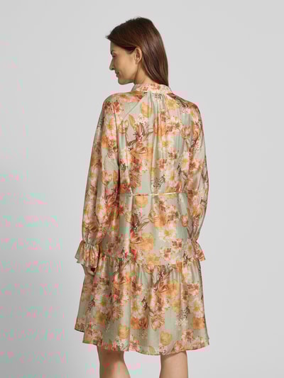 Christian Berg Cocktail Knielange cocktailjurk met strikceintuur Lindegroen gemêleerd - 5