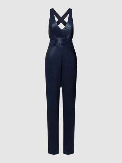 V.M. Jumpsuit met effectgaren Marineblauw - 2