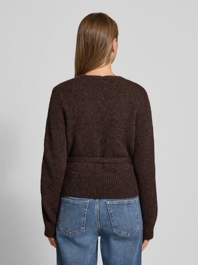 Tom Tailor Denim Regular Fit Strickjacke in Wickel-Optik  Schoko Melange 5