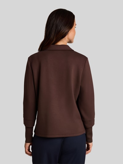 Tom Tailor Bluza z kołnierzykiem polo z mieszanki wiskozy Ciemnobrązowy 5