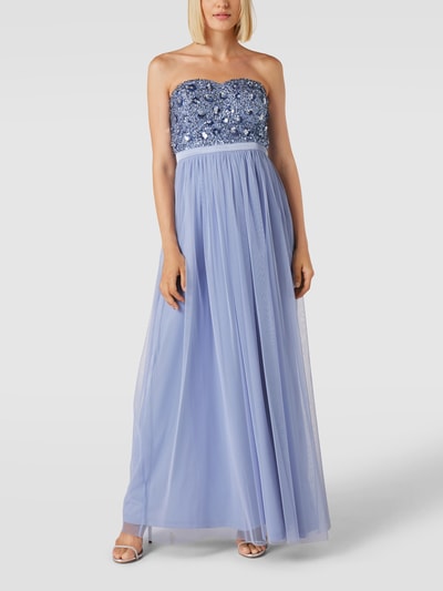 Jake*s Cocktail Abendkleid in Maxilänge mit Taillenpasse Hellblau meliert 4
