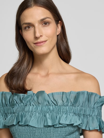 Copenhagen Muse Blouseshirt met carmenhals, model 'MOLLY' Petrol - 3