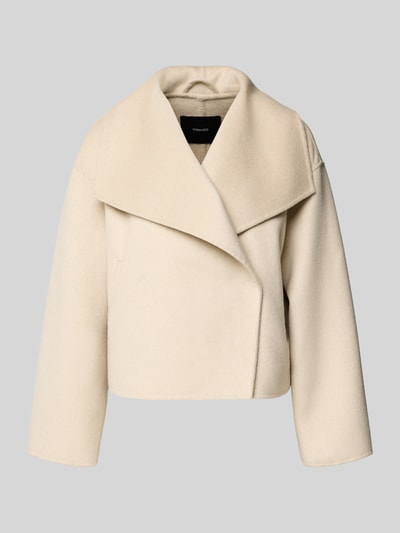Produktfoto, Jacke aus Woll-Mix Modell 'Naria' von Someday in Beige, Relaxed-Fit, Druckknopfverschluss, weiche Textur, schlichte Form.
