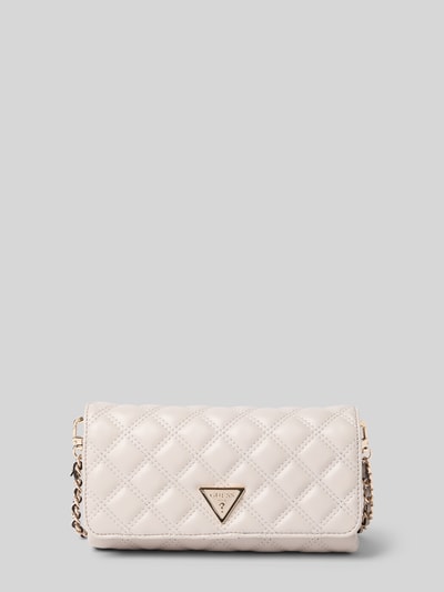 Guess Clutch met doorgestikte naden en labelapplicatie, model 'GIULLY II' Steengrijs - 2