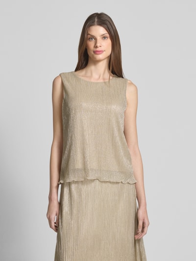 s.Oliver BLACK LABEL Loose Fit Plissee-Top mit Effektgarn Gold 4