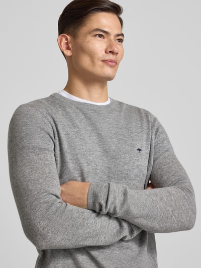 Fynch-Hatton Regular Fit Pullover mit Kaschmir-Anteil Modell 'Merino' Hellgrau 3