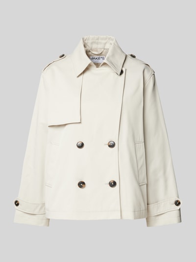 Jake*s Casual Trenchcoat met strookzakken Offwhite - 2