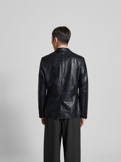 WON HUNDRED Blazer aus echtem Leder mit Reverskragen Black 5