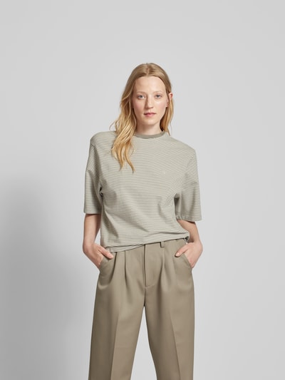 Anine Bing Oversized T-Shirt mit Streifenmuster Khaki 4