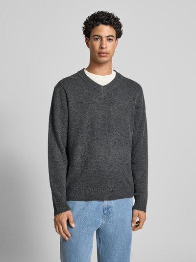 Only & Sons Relaxed Fit Strickpullover mit V-Ausschnitt Modell 'MOVE' Anthrazit 4