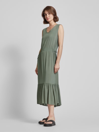 Soyaconcept Maxikleid aus Viskose mit V-Ausschnitt Modell 'Radia' Khaki 1