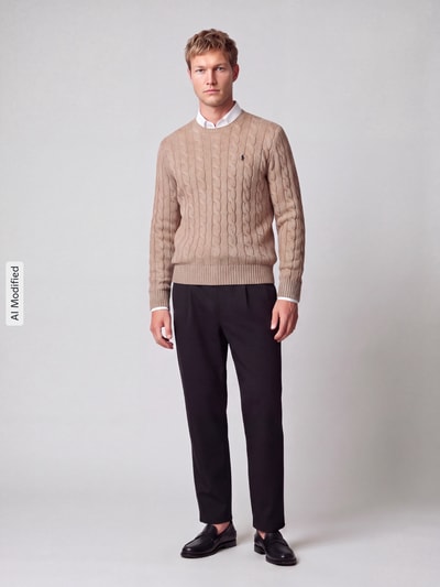 Polo Ralph Lauren Pullover mit Logo-Stitching Camel 1